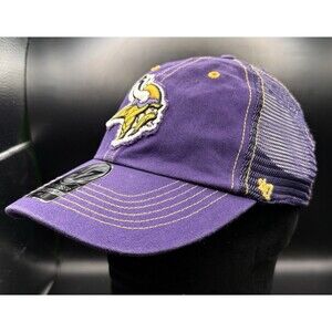 Minnesota Vikings Hat 47 Stretch Fit Cap Purple NFL Distressed Men's M/L